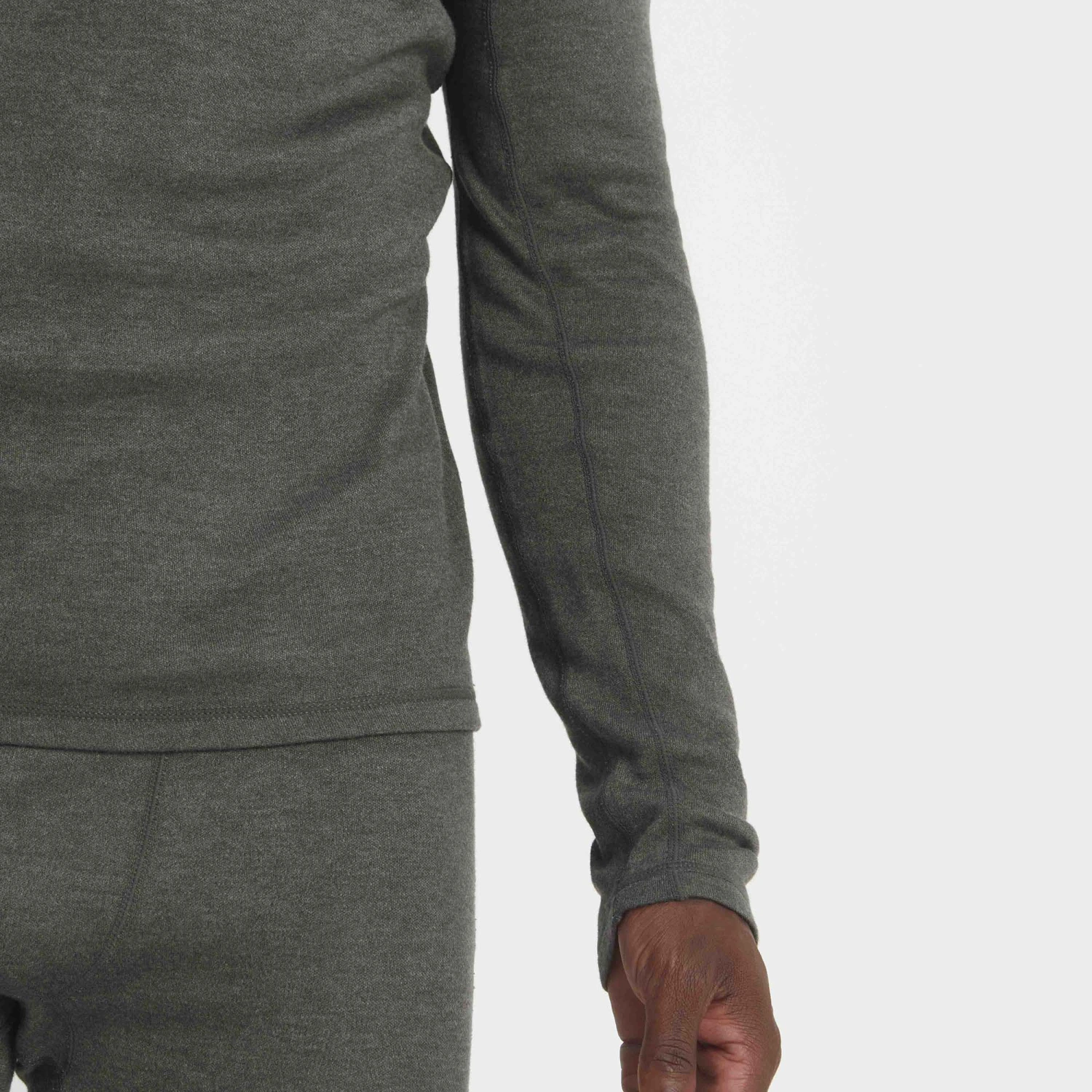 Meru Mens Cashmere Touch Base Layer Crew Neck - Dark Grey Marl - Image 5