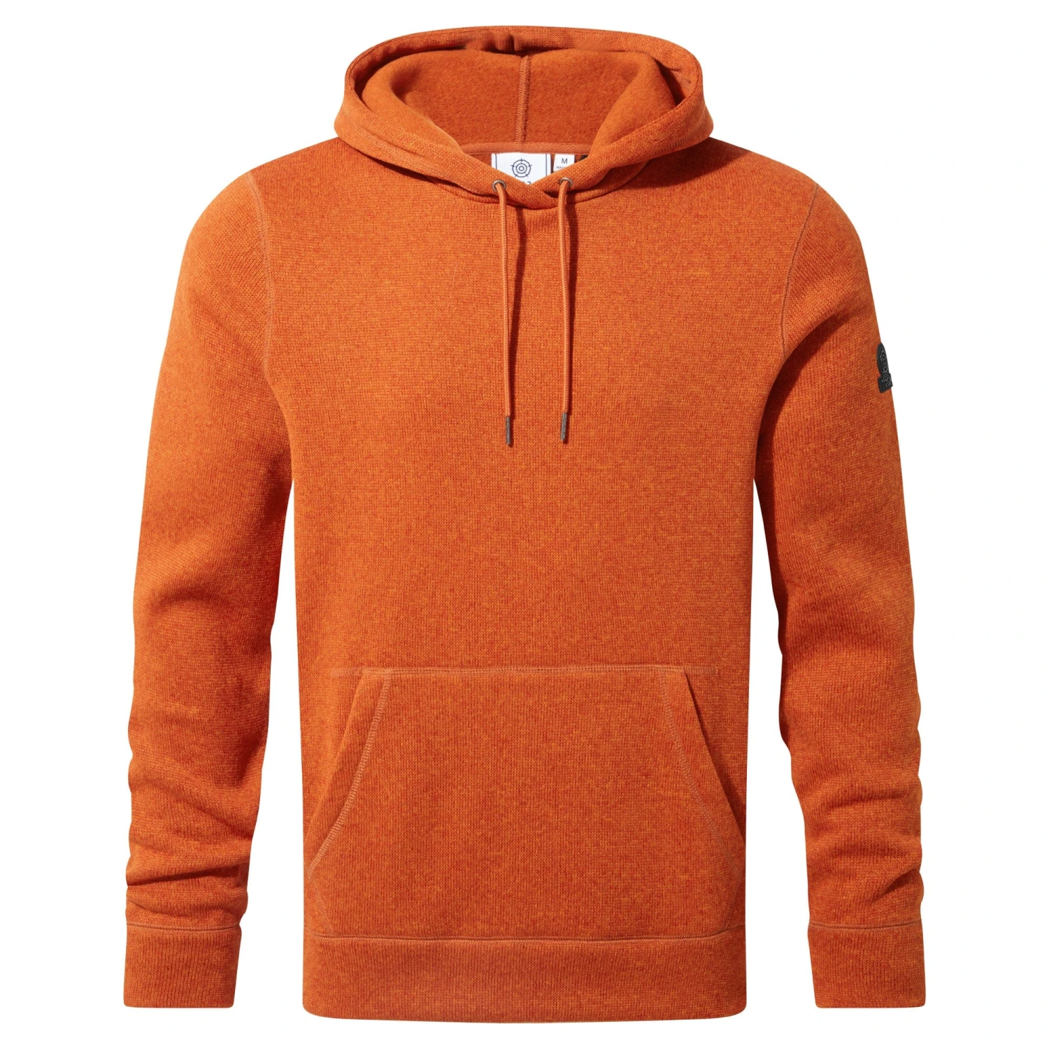 Mosby Mens Knitlook Fleece Hoody - Dark Orange Marl - Image 8
