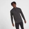 Nevis Mens Merino Base Layer Zip Neck - Grey Marl