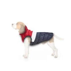 Pooch Padded Dog Coat XS - Chilli Red/Optic White/Dark Indigo