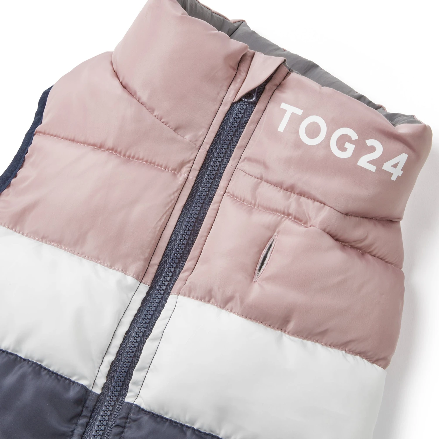 Pooch Padded Dog Coat XS - Faded Pink/Ice Grey/Washed Blue - Image 5