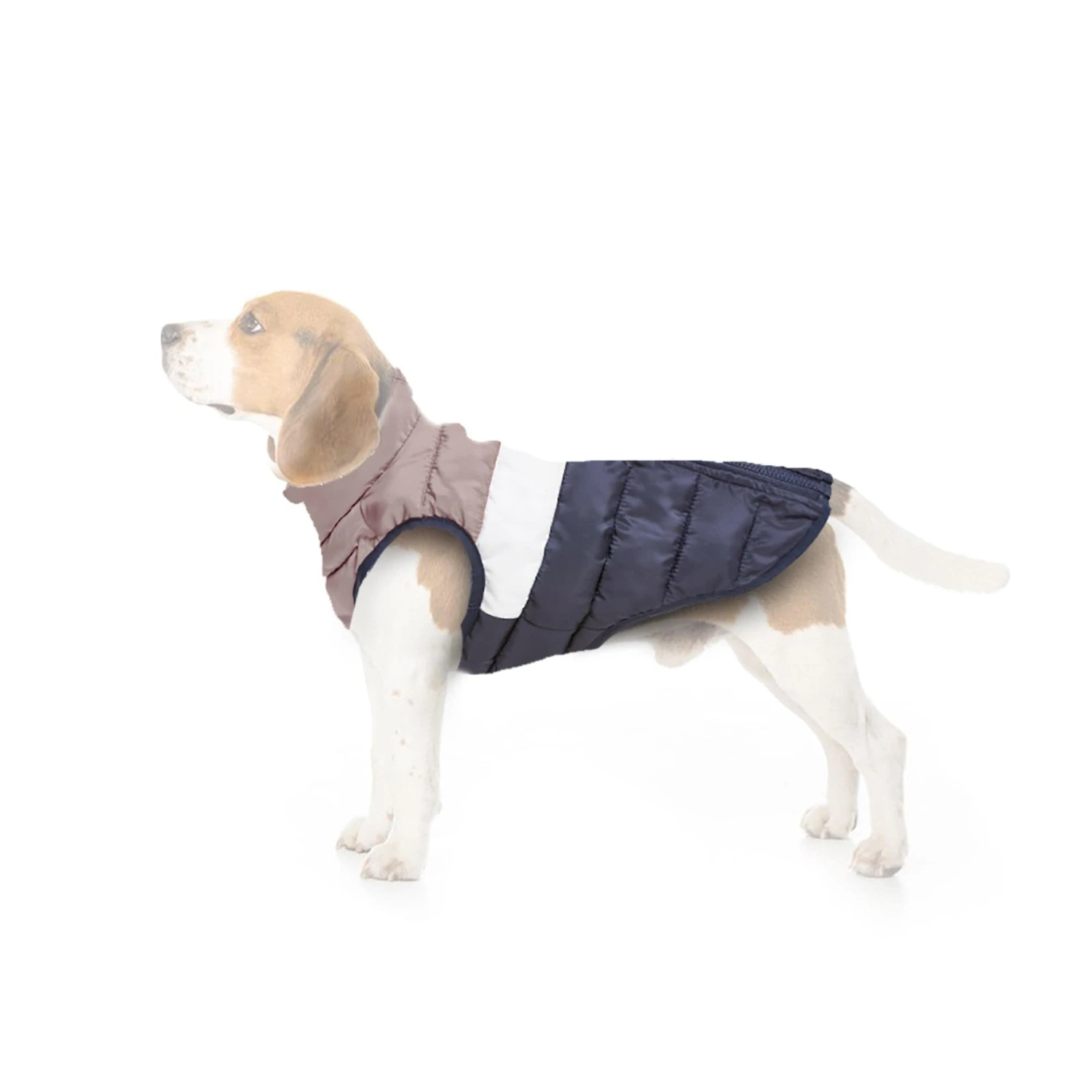 Pooch Padded Dog Coat XS - Faded Pink/Ice Grey/Washed Blue - Image 3