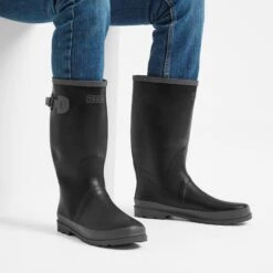 Puddle Mens Wellies - Black Steel