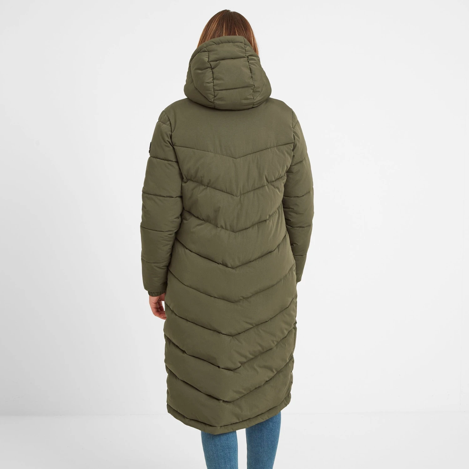 Raleigh Womens Long Insulated Jacket - Khaki - Image 5