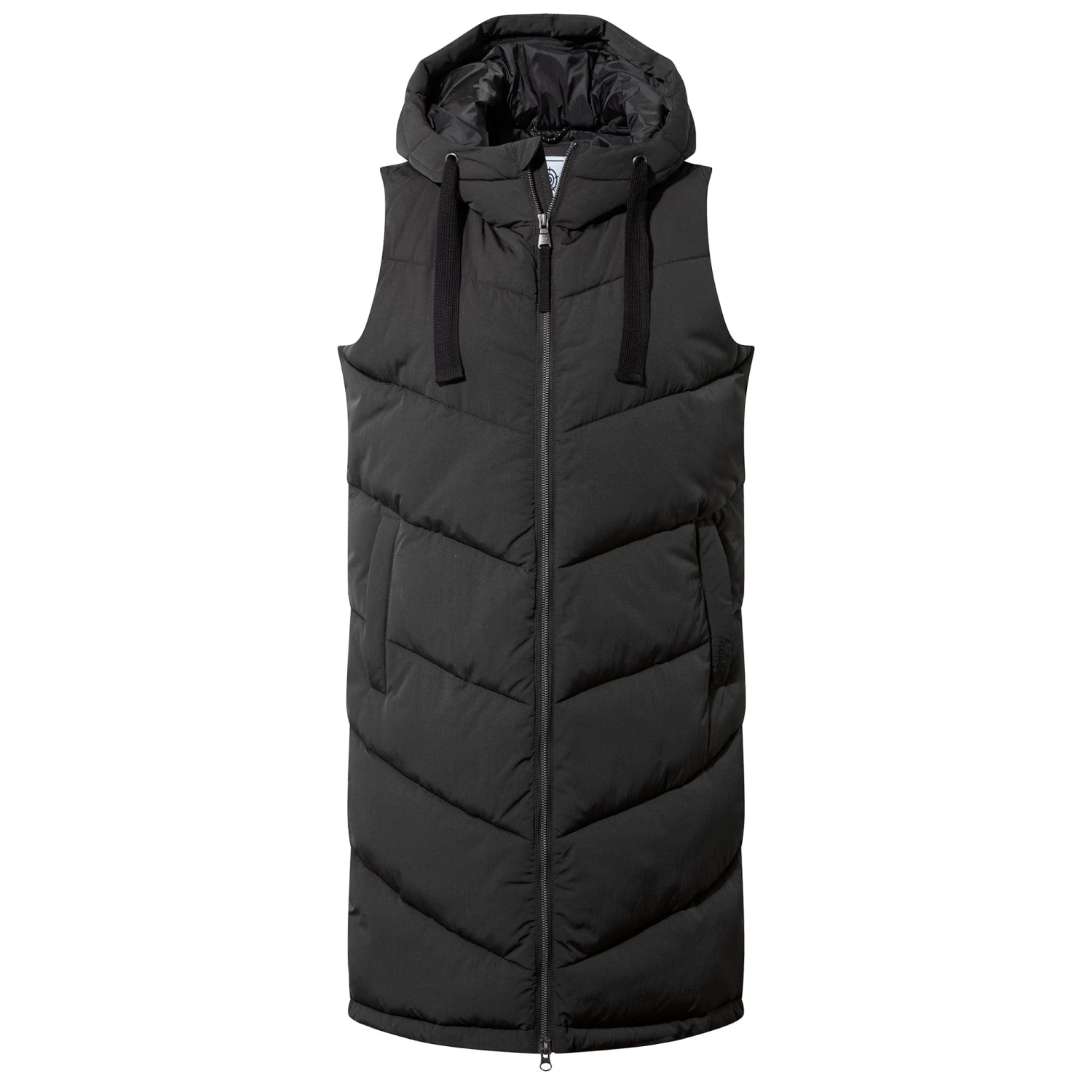 Ranskill Womens Long Insulated Gilet - Washed Black - Image 3