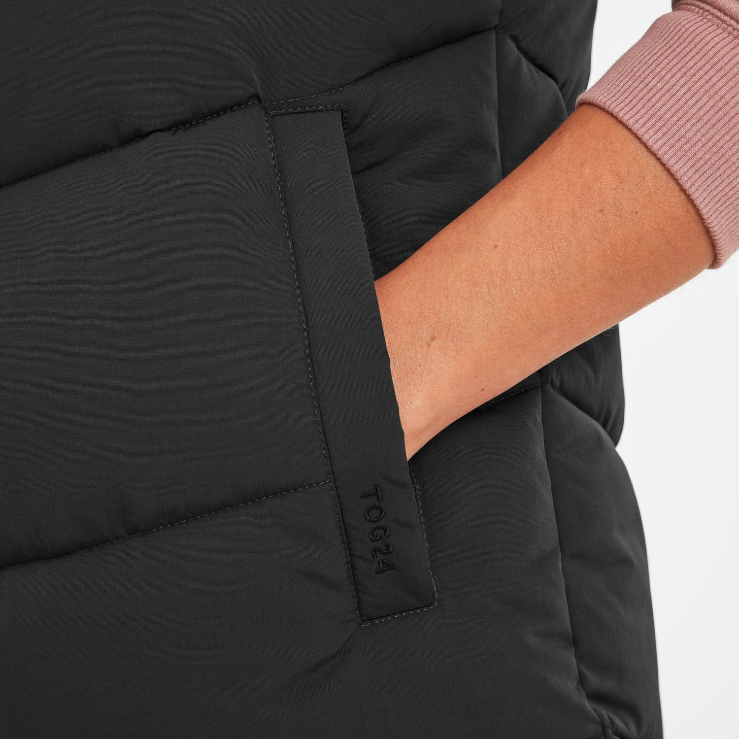 Ranskill Womens Long Insulated Gilet - Washed Black - Image 6