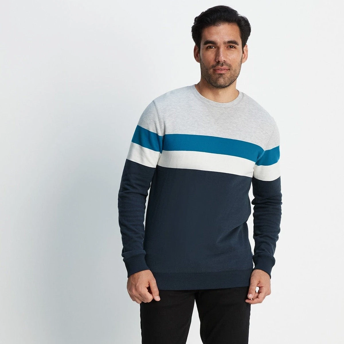 Reeth Mens Sweat - Peacock Blue/Dark Indigo - Image 3