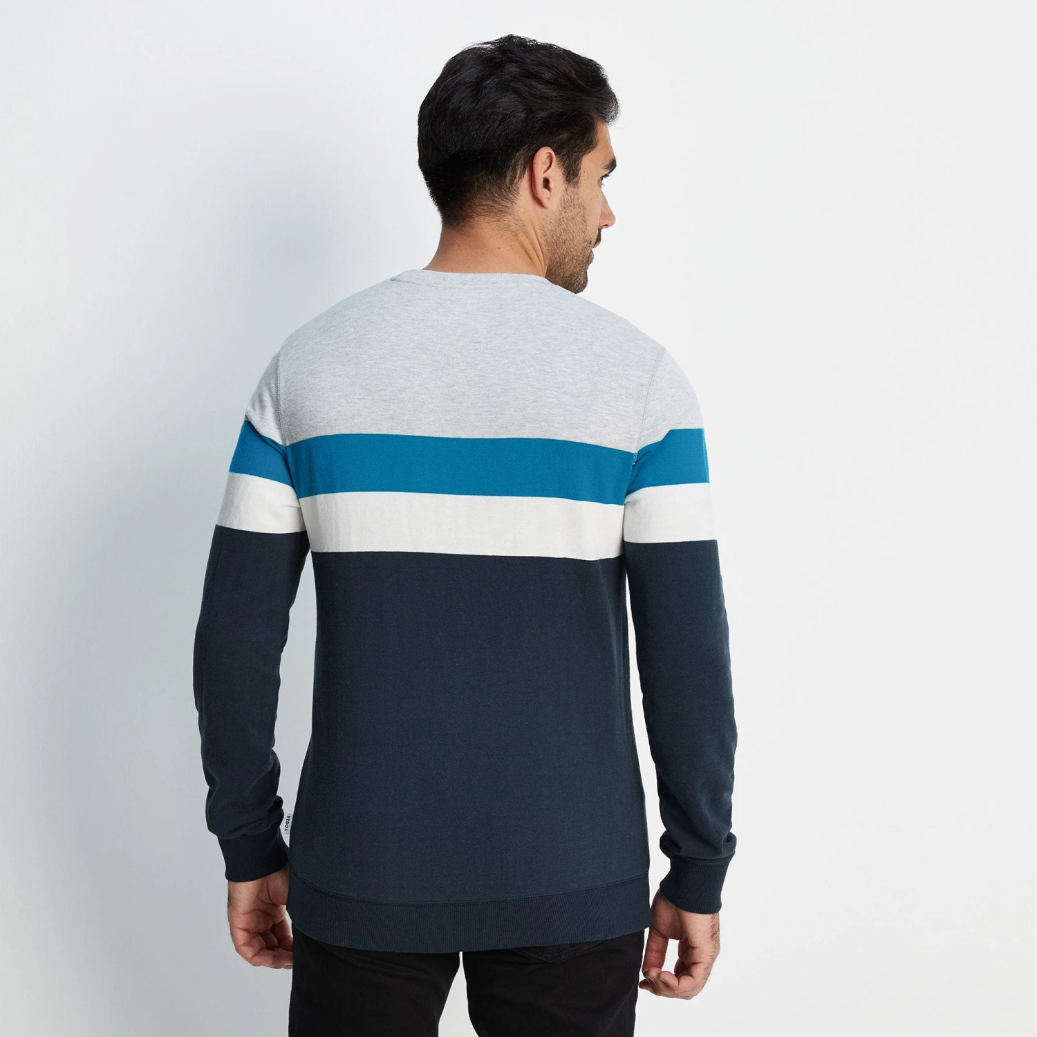 Reeth Mens Sweat - Peacock Blue/Dark Indigo - Image 2