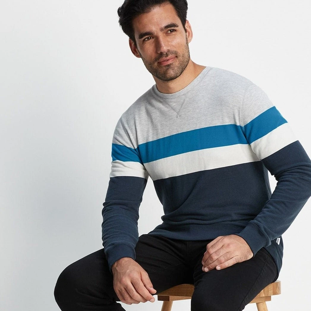 Reeth Mens Sweat - Peacock Blue/Dark Indigo - Image 6