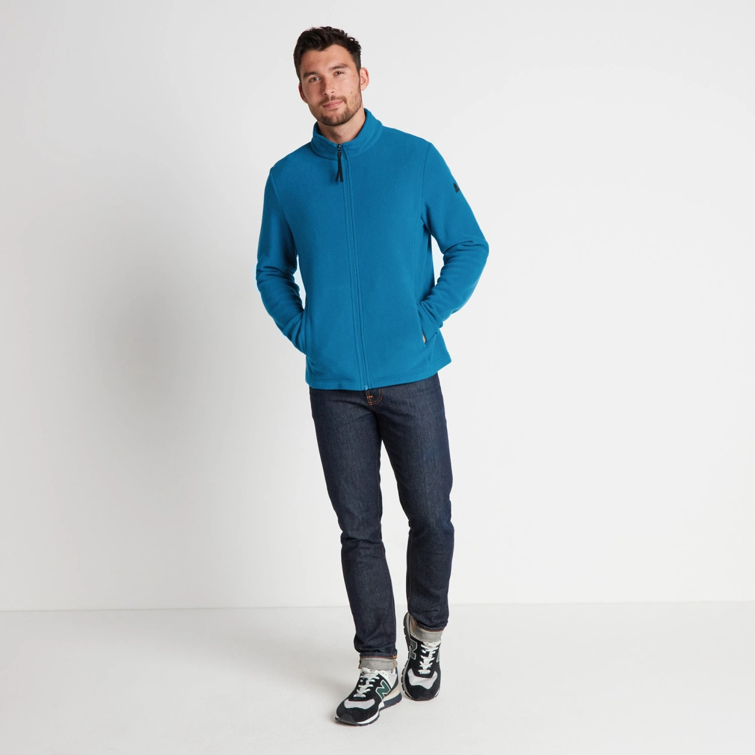 Revive Mens Fleece Jacket - Peacock Blue - Image 4