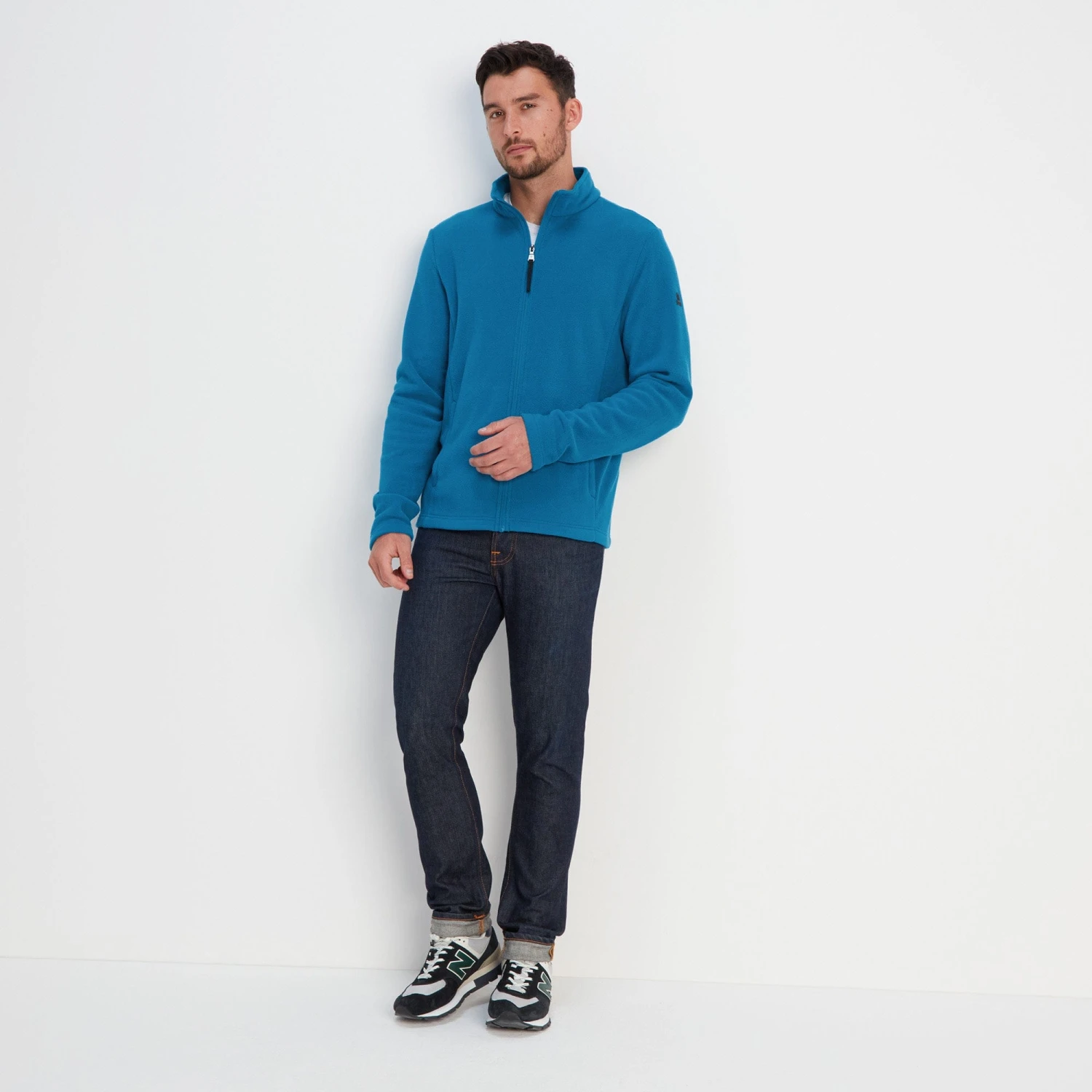 Revive Mens Fleece Jacket - Peacock Blue - Image 5