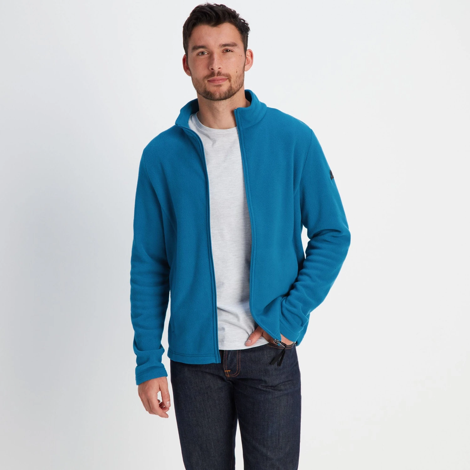 Revive Mens Fleece Jacket - Peacock Blue - Image 6