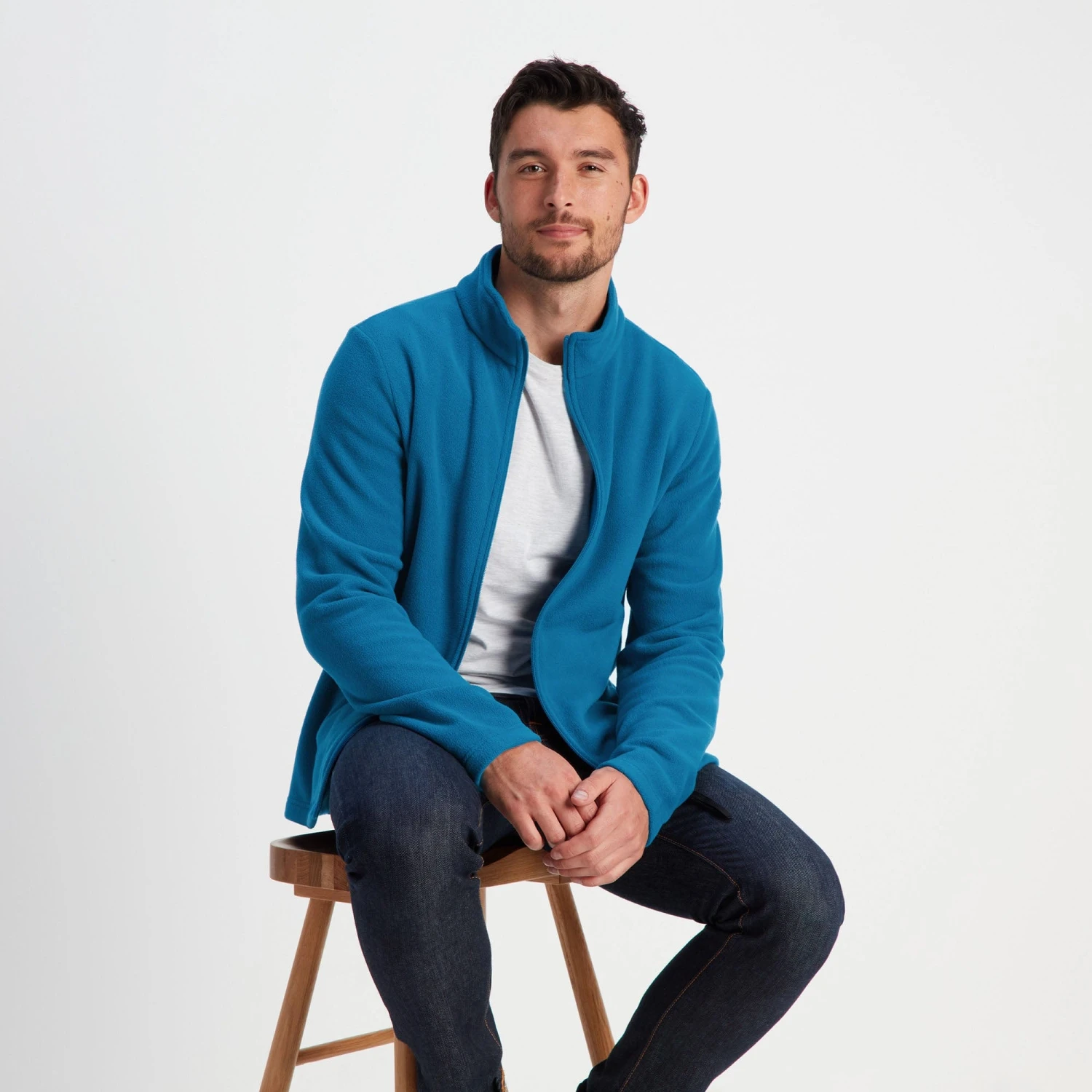 Revive Mens Fleece Jacket - Peacock Blue - Image 2