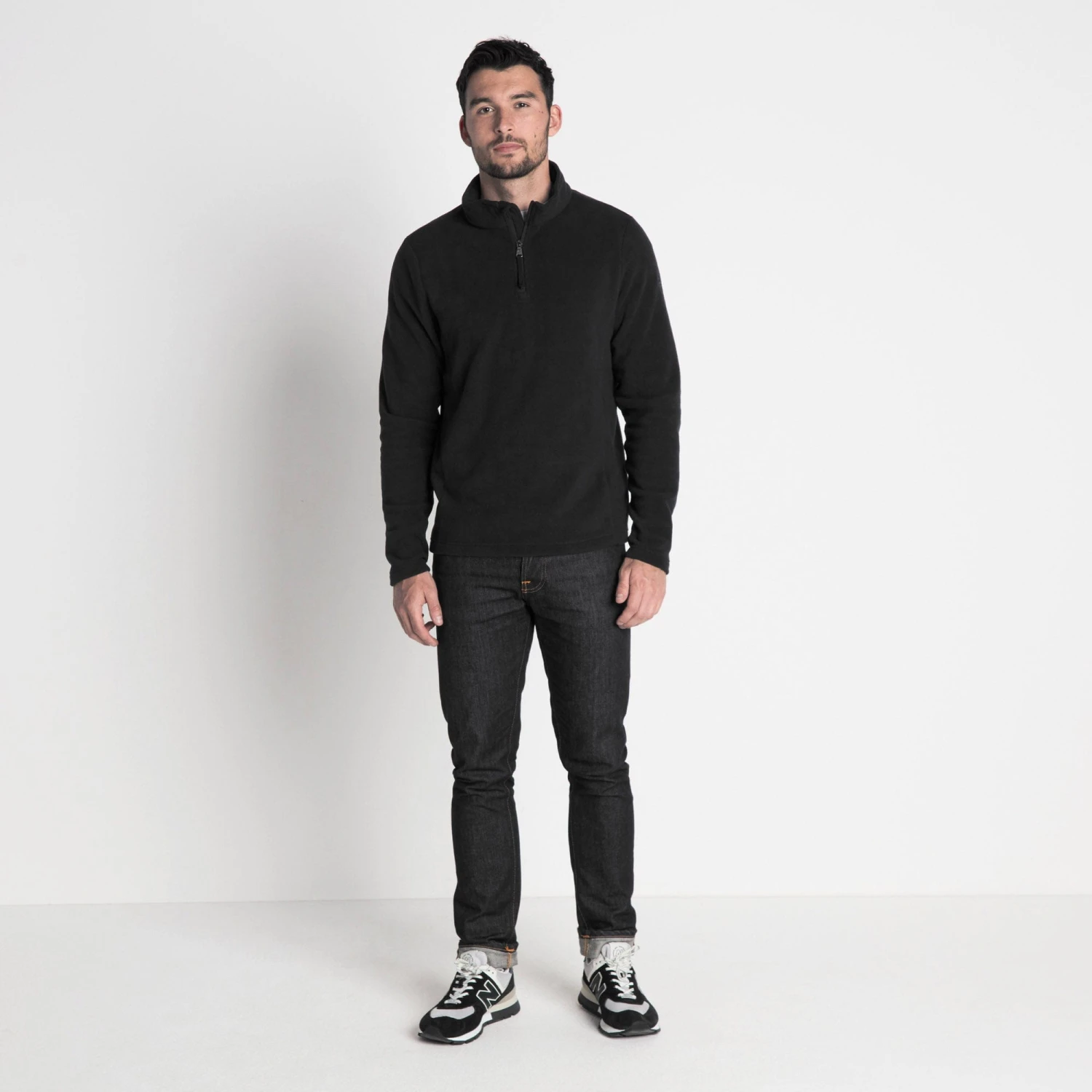 Revive Mens Quarter Zip Fleece - Black - Image 3