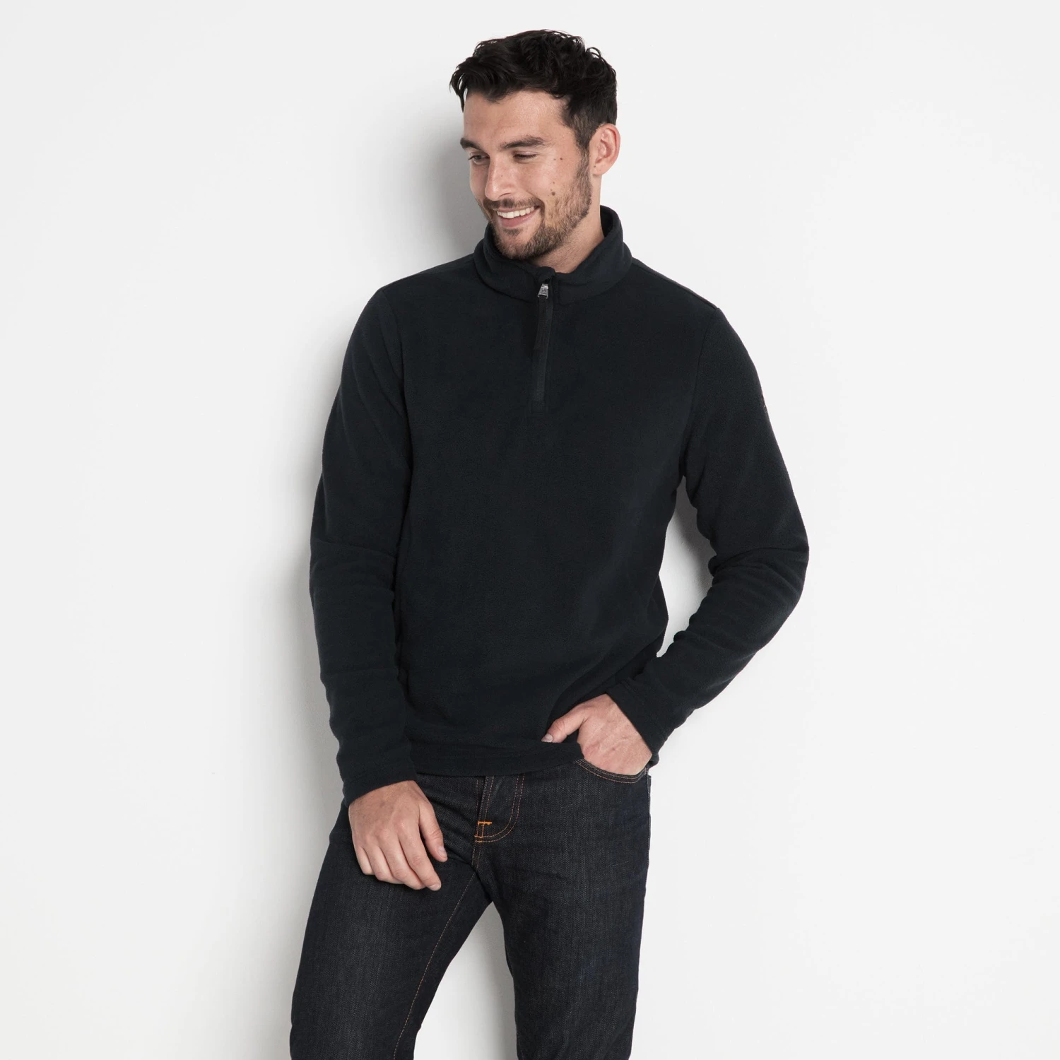 Revive Mens Quarter Zip Fleece - Black - Image 6
