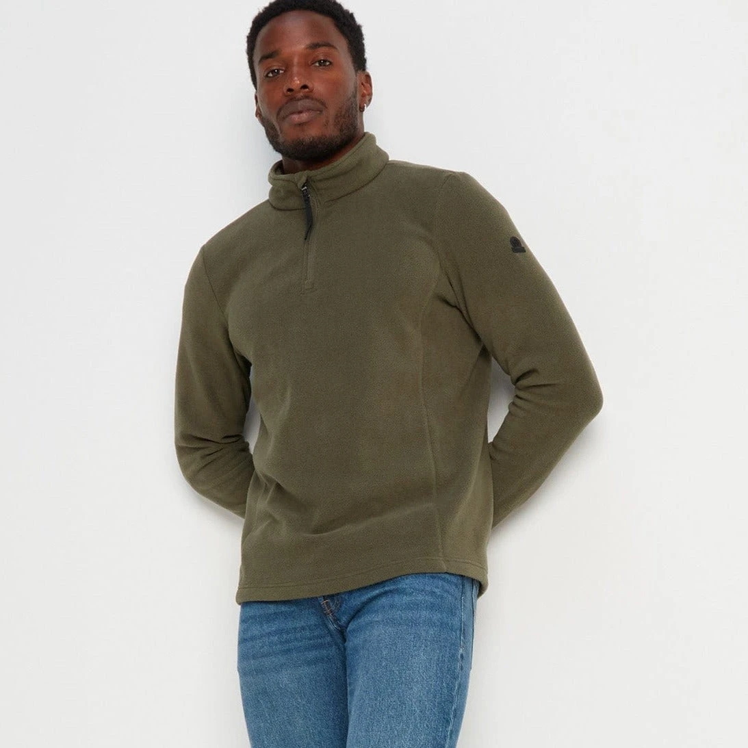Revive Mens Quarter Zip Fleece - Khaki - Image 2