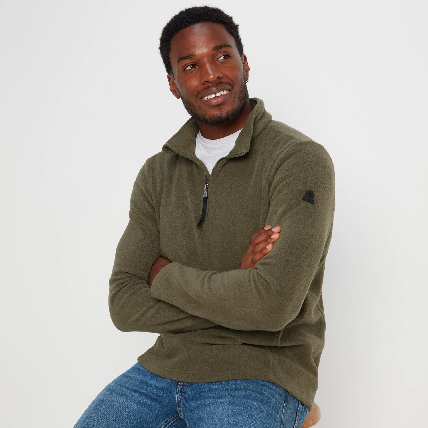 Revive Mens Quarter Zip Fleece - Khaki