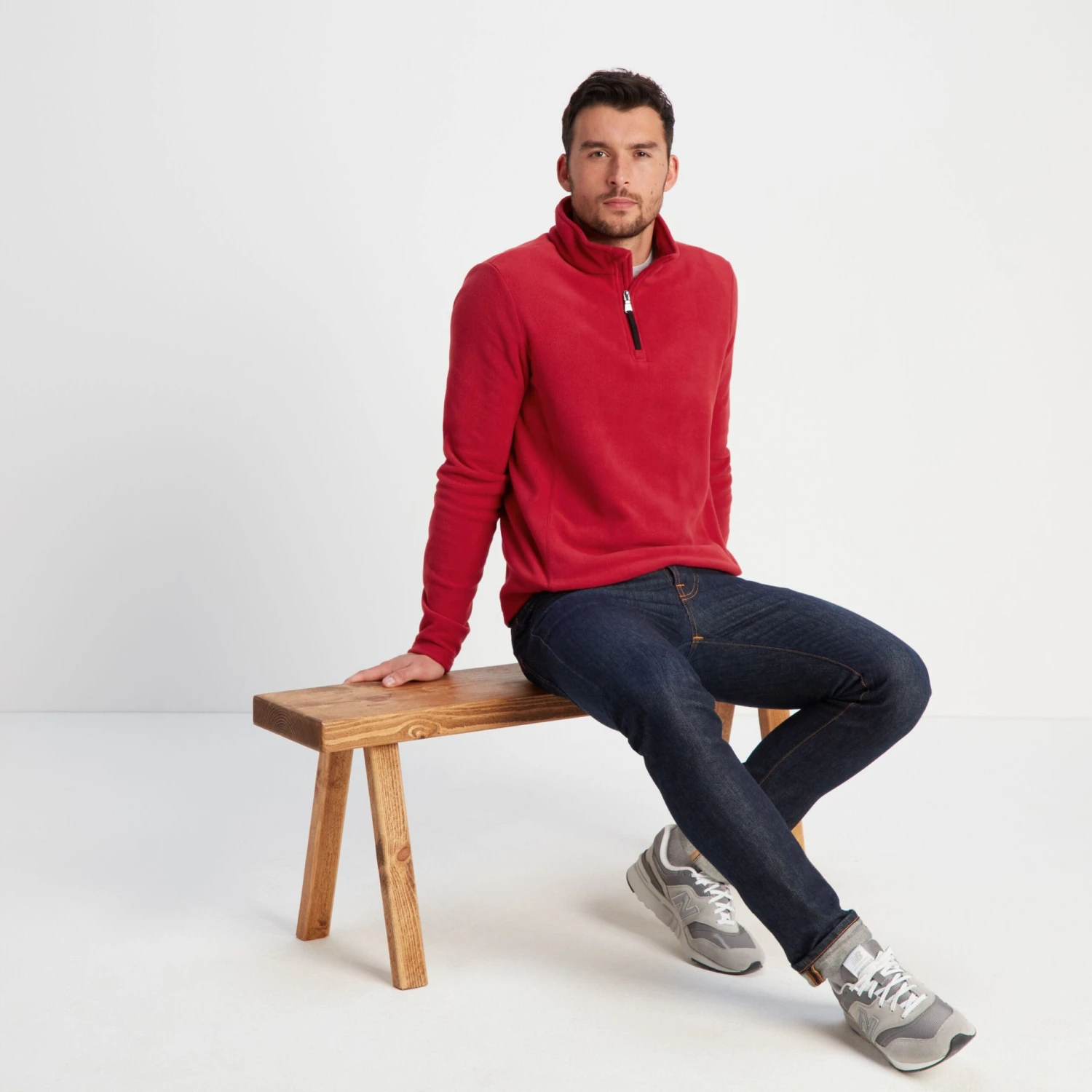 Revive Mens Quarter Zip Fleece - Chilli Red - Image 7