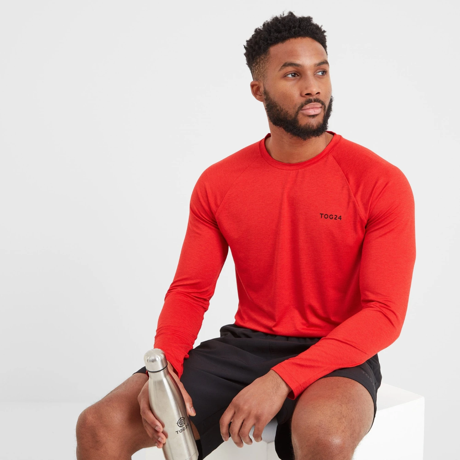 Rookwith Mens Long Sleeve Tech T-Shirt - Fire Red - Image 4