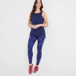 Rowan Womens Active Legging - Ink Navy Leaf Print