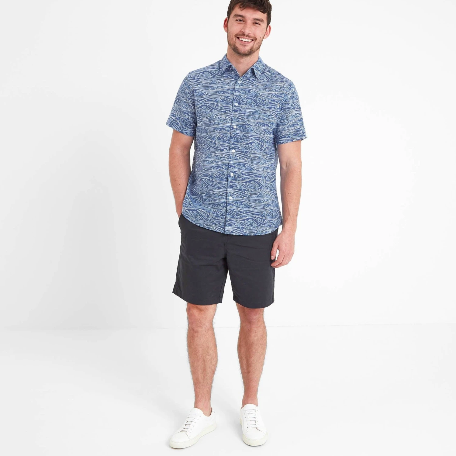 Sebastian Mens Short Sleeve Shirt - Deep Denim - Image 2