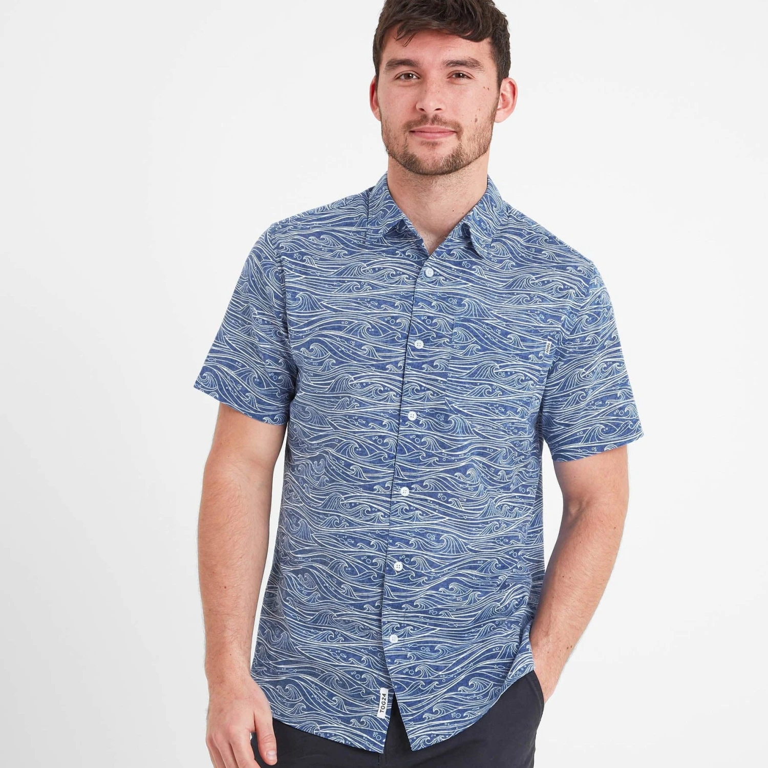 Sebastian Mens Short Sleeve Shirt - Deep Denim - Image 3