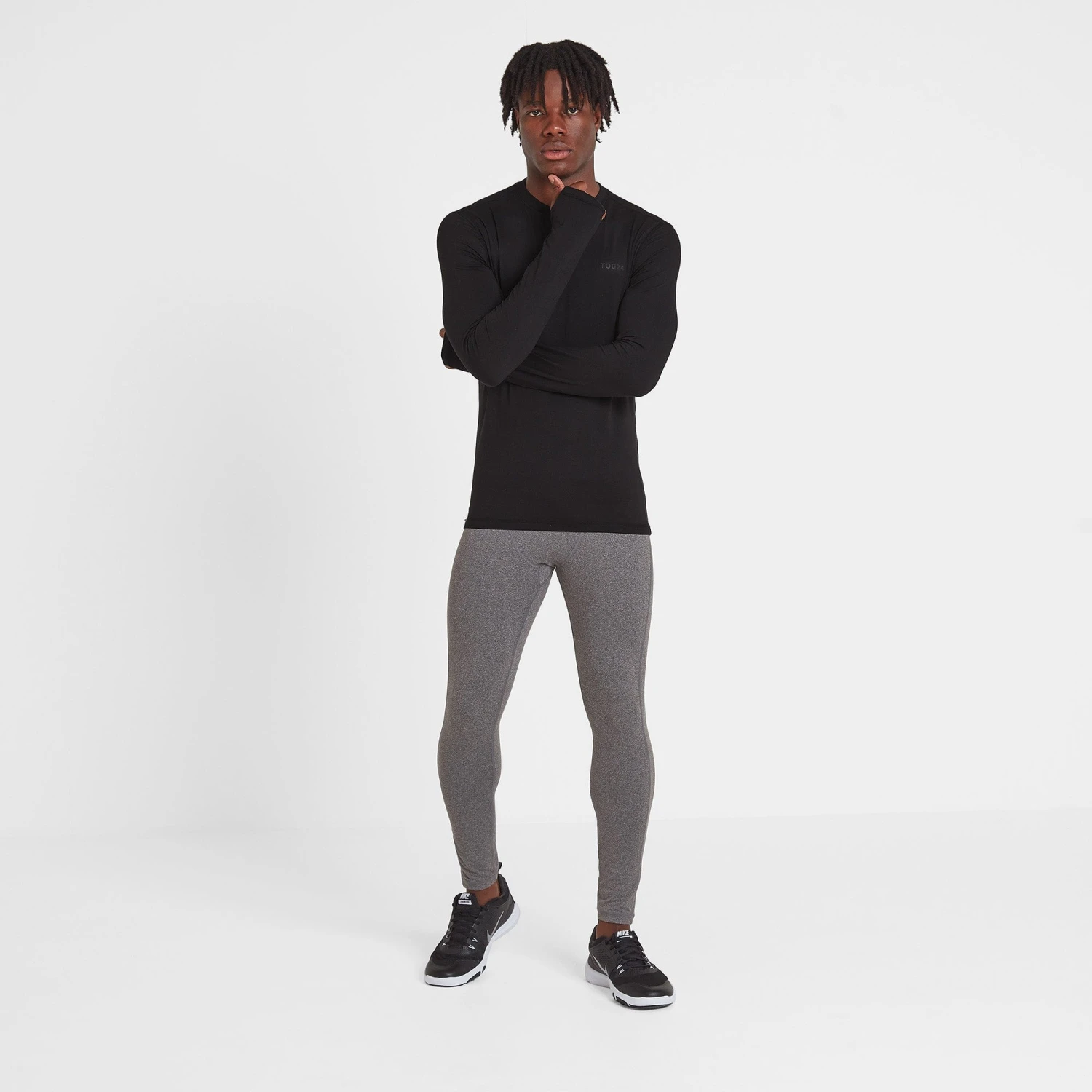 Snowdon Mens Thermal Base Layer Crew Neck - Black - Image 4