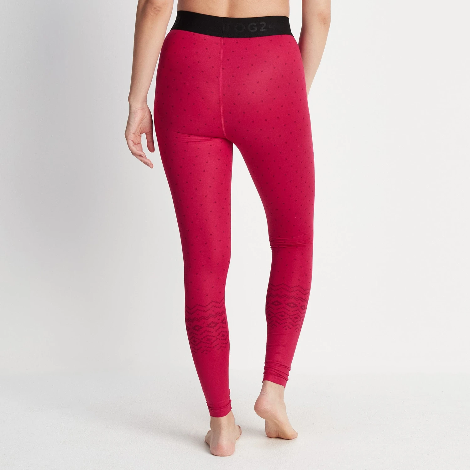 Snowdon Womens Thermal Base Layer Legging - Cerise Fairisle - Image 2