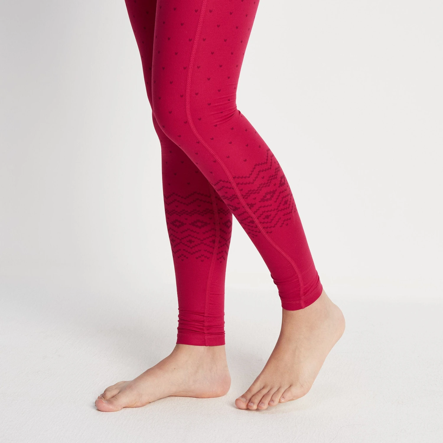 Snowdon Womens Thermal Base Layer Legging - Cerise Fairisle - Image 5