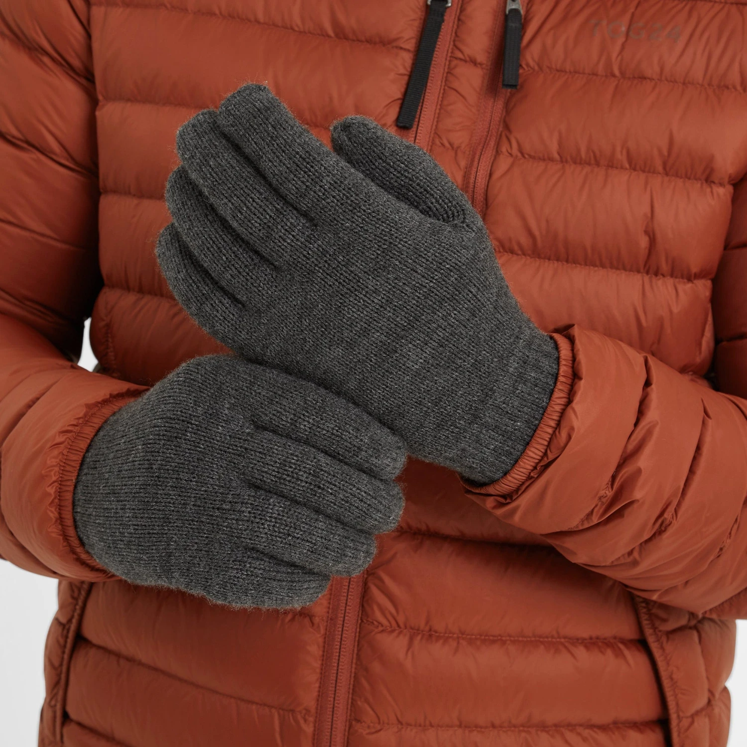 Stretton Knitted Gloves - Dark Grey Marl