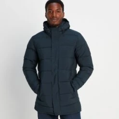 Watson Mens Long Insulated Jacket - Navy