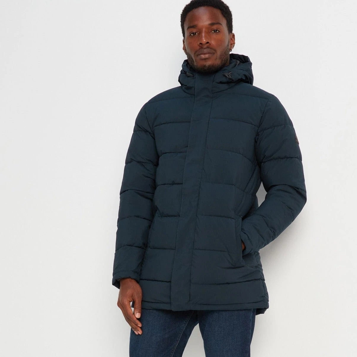 Watson Mens Long Insulated Jacket - Navy - Image 4