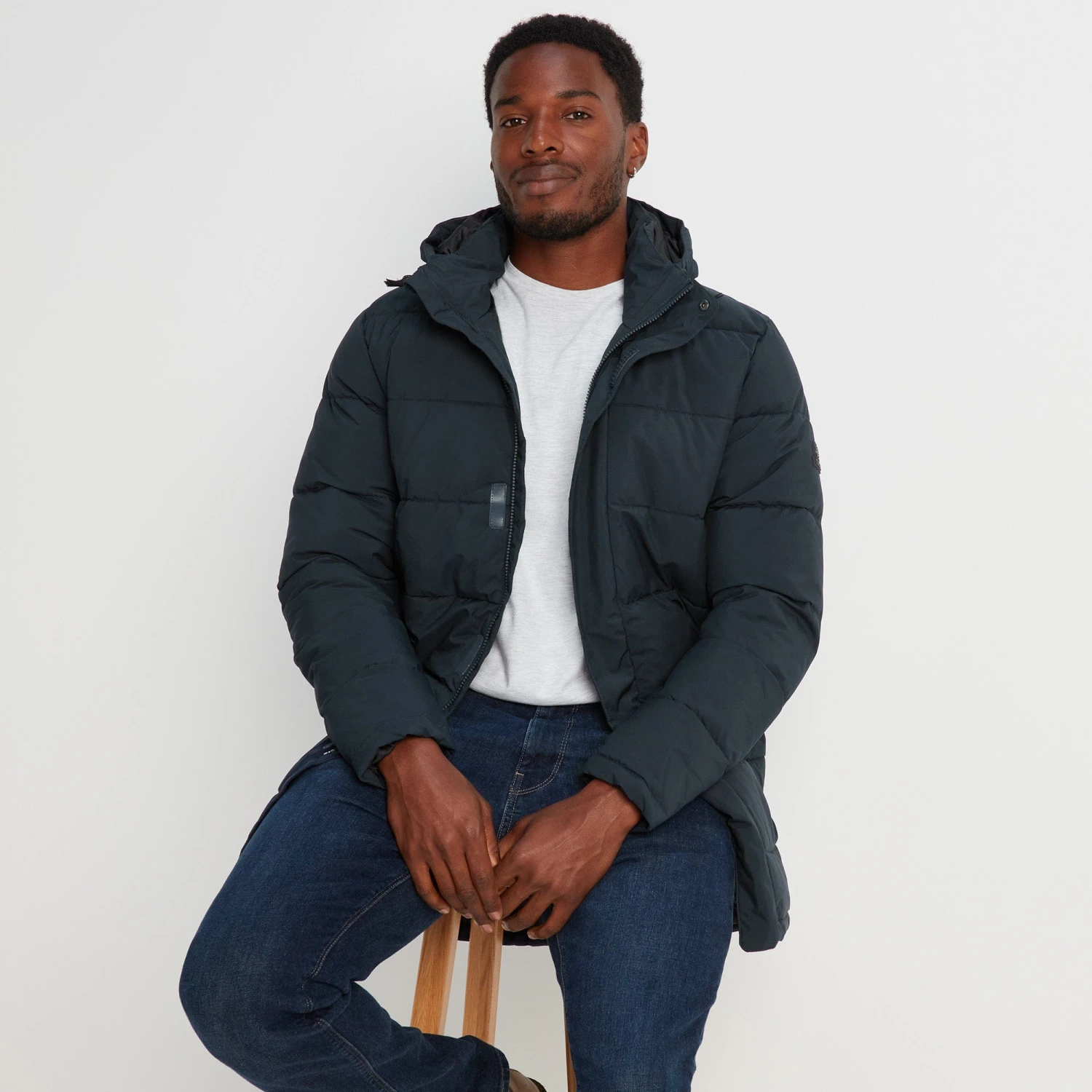 Watson Mens Long Insulated Jacket - Navy - Image 2