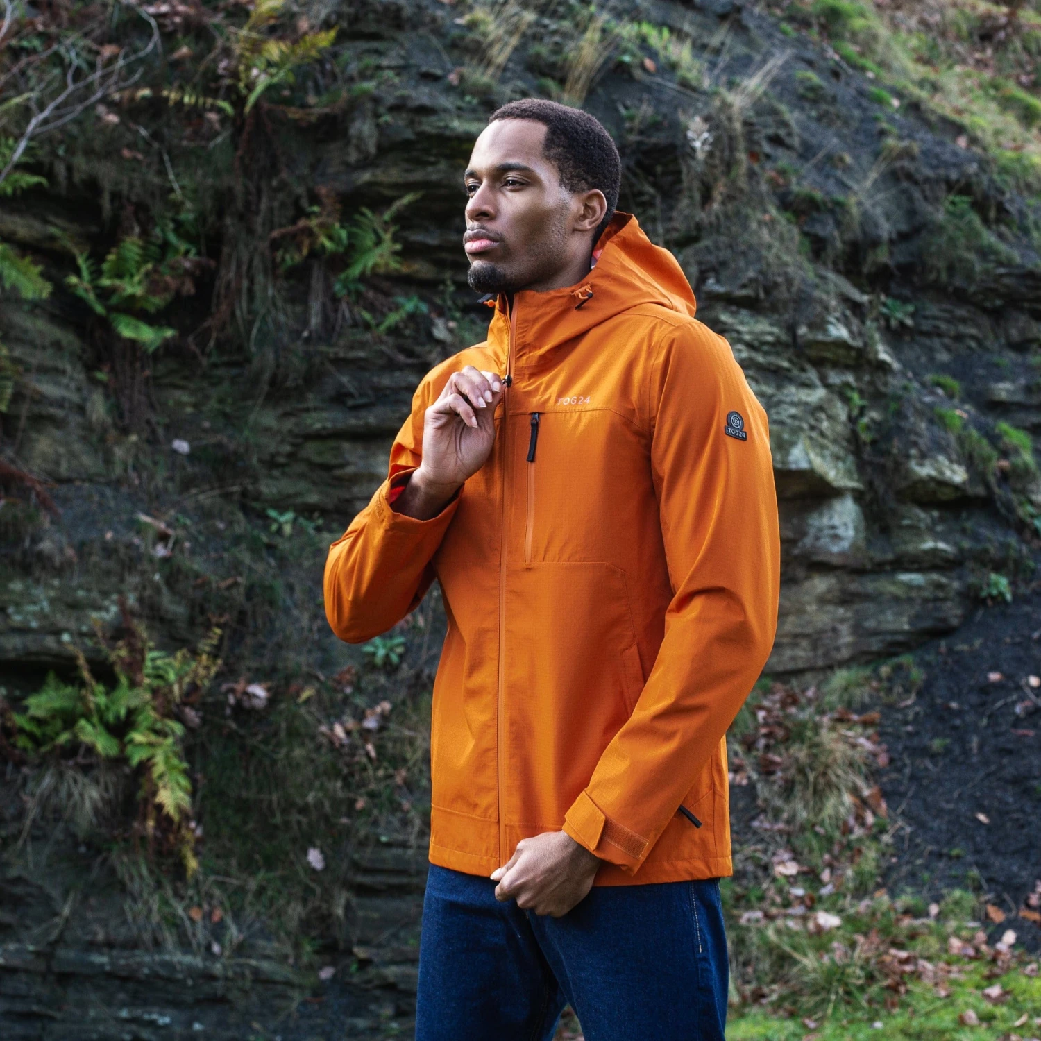 Briercliffe Mens Waterproof Jacket - Dark Orange - Image 2