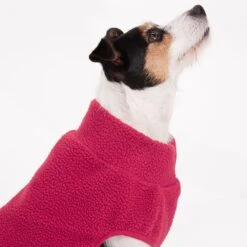 Bow-wow L Sherpa Dog Coat - Cerise