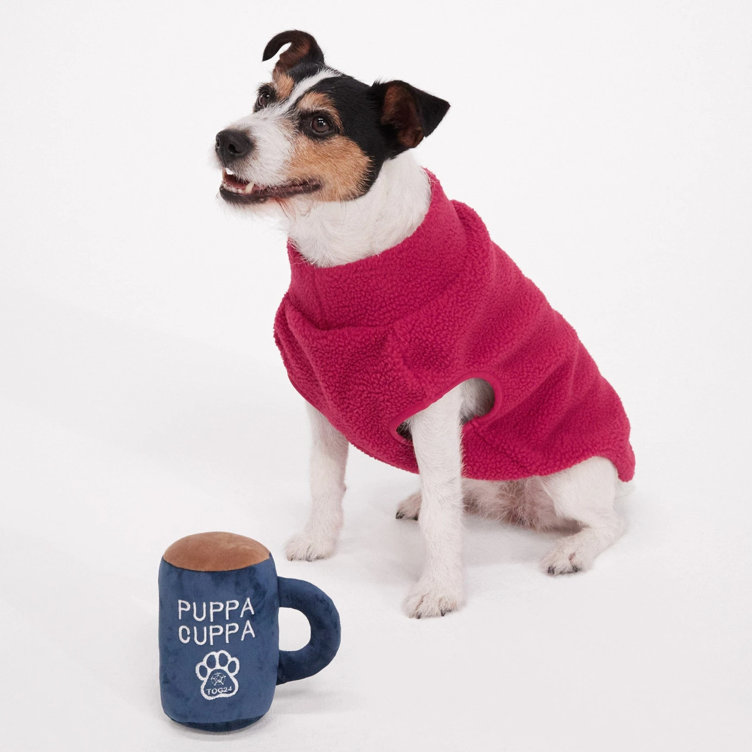 Bow-wow M Sherpa Dog Coat - Cerise - Image 4