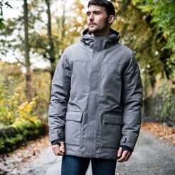 Hulland Mens Waterproof Down Parka - Steel Grey