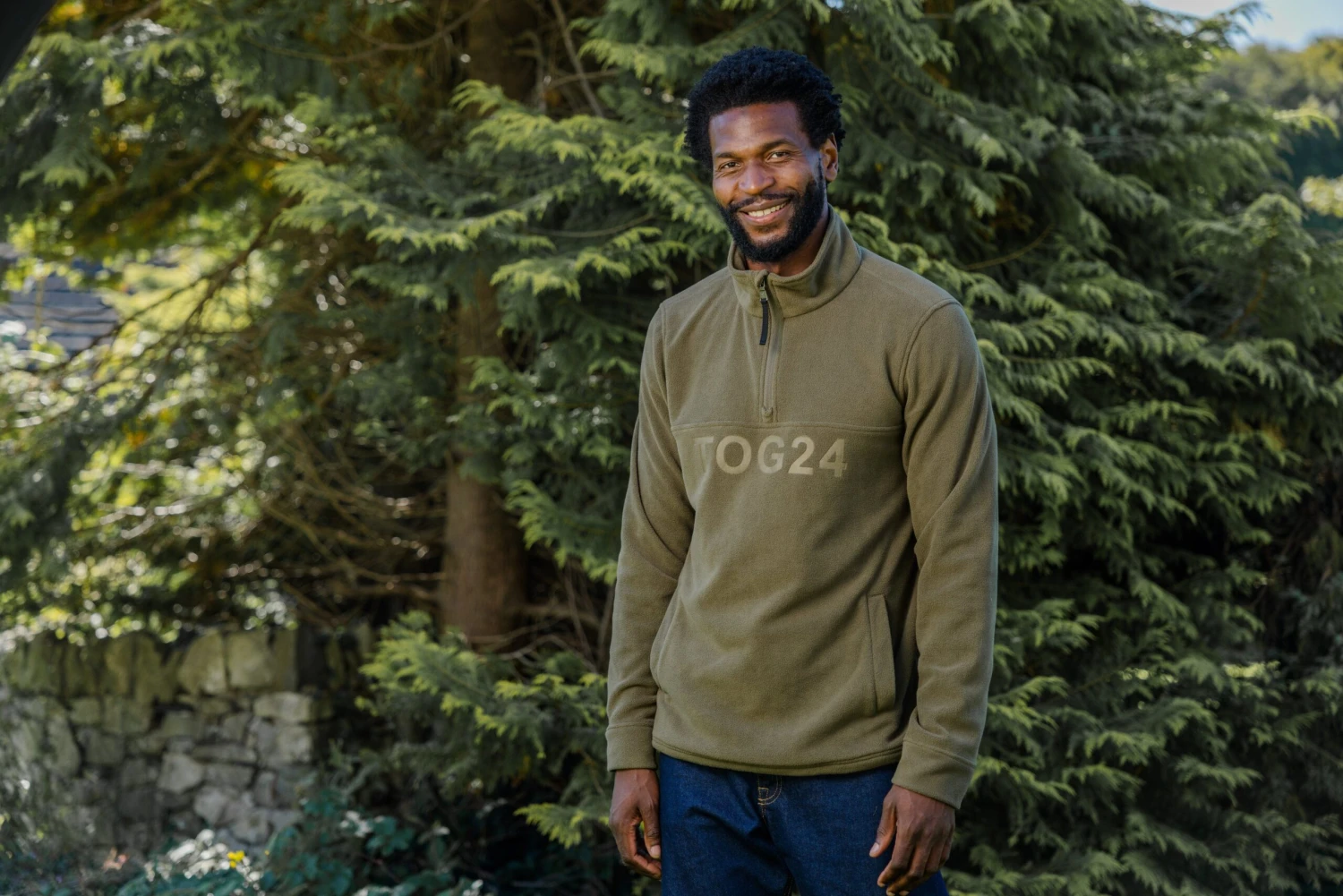 Drewery Mens Quarter Zip Fleece - Khaki - Image 7