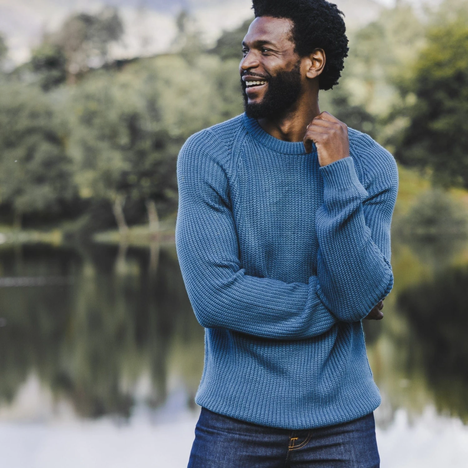 Ezio Mens Jumper - Petrol Blue - Image 8