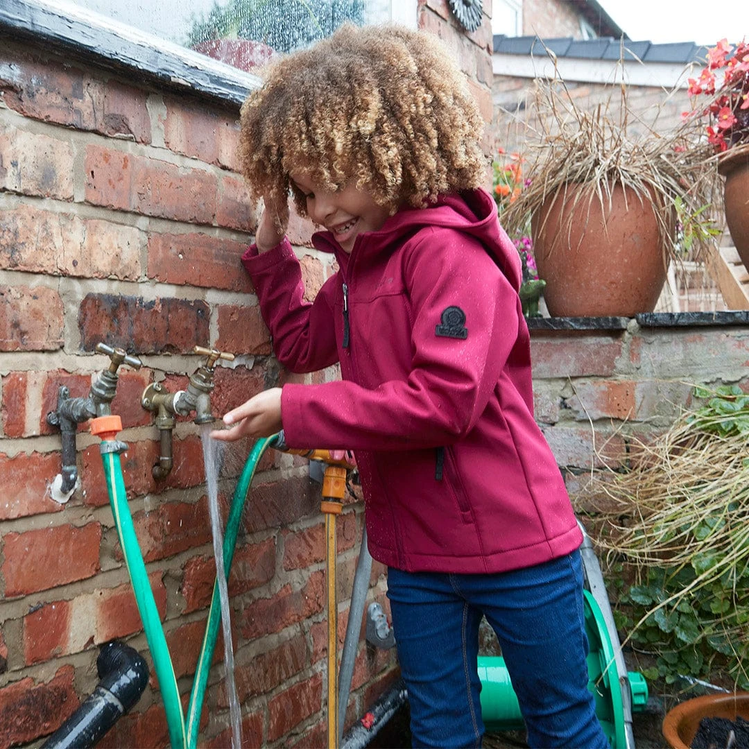 Koroma Kids Softshell Hooded Jacket - Raspberry