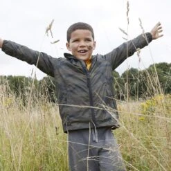 Craven Kids Waterproof Packaway Jacket - Khaki Classic Camo