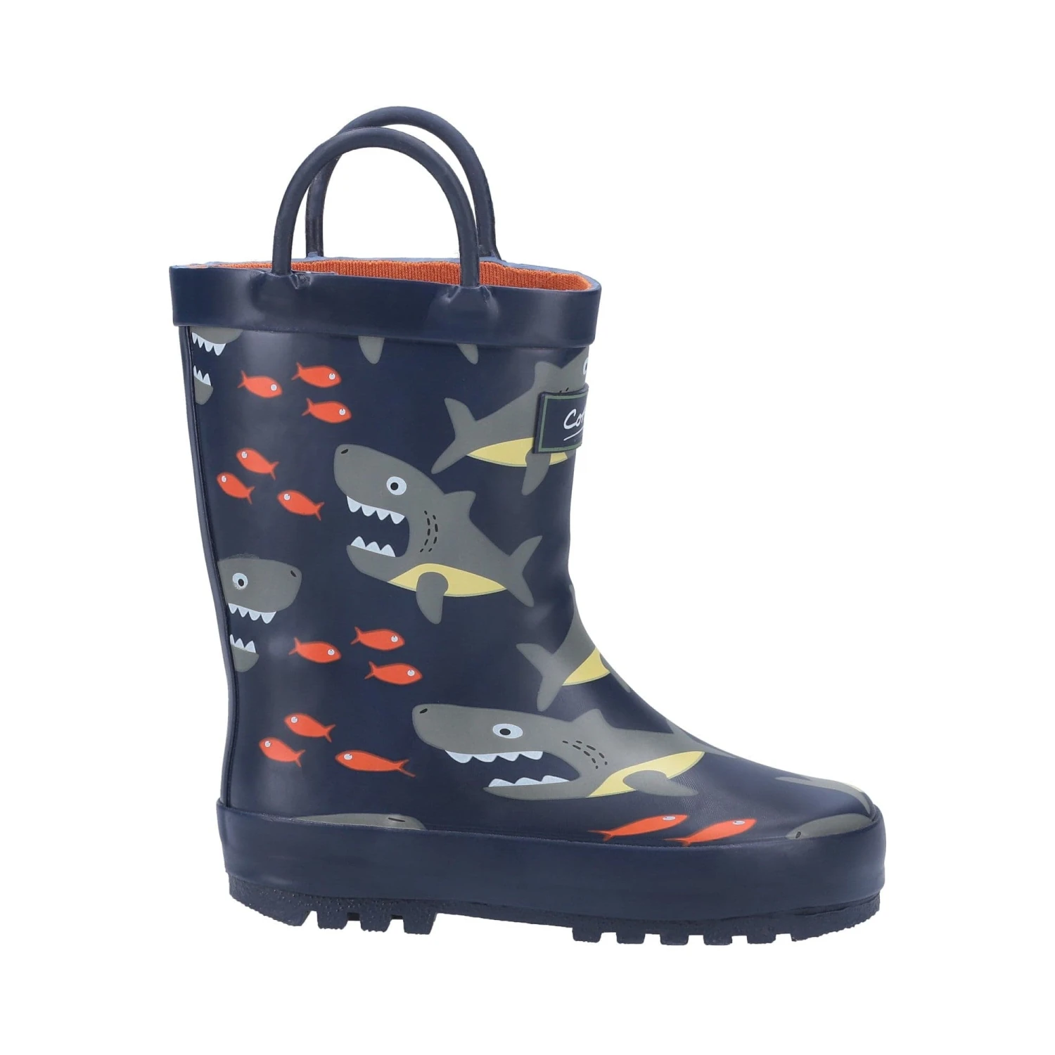 Cotswold Puddle Kids Waterproof Pull On Boots - Shark - Image 4