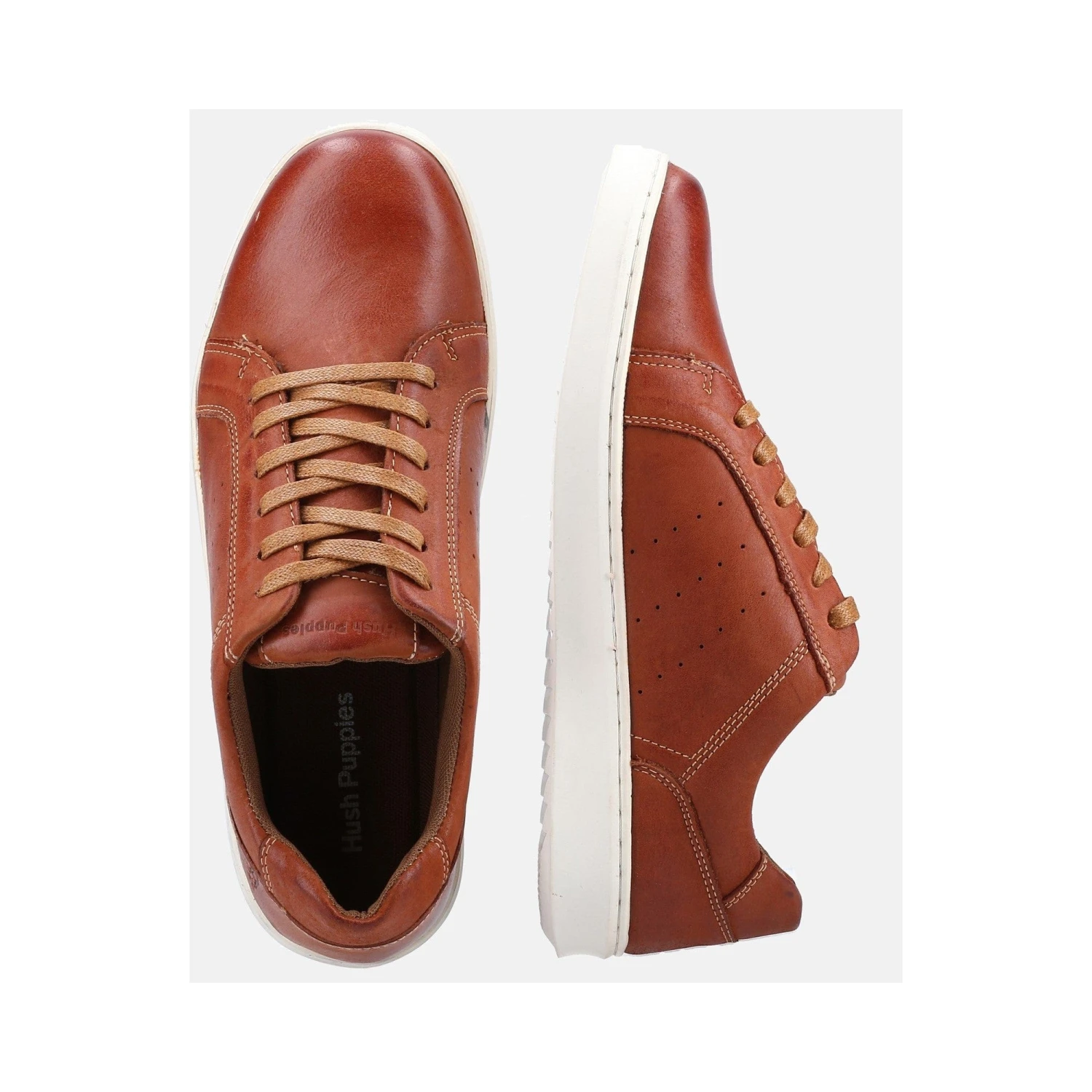 Hush Puppies Mason Mens Lace Shoes - Tan - Image 5